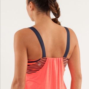 Lululemon Run Times Tank Top M Orange/Black